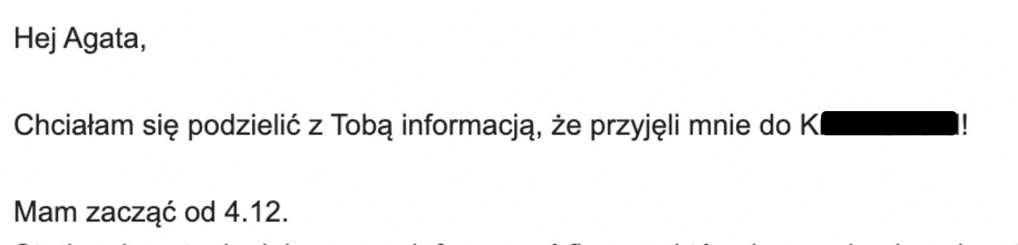opinia przyjęcie do pracy w Szwecji Anna